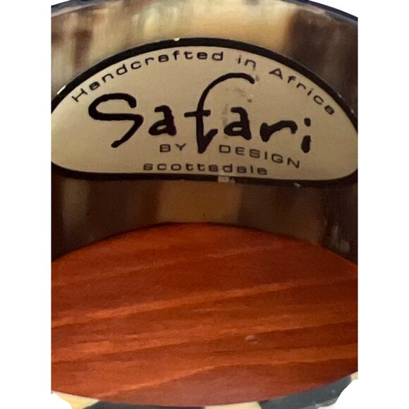 Safari By Design Bangle Bracelet Handcrafted In Africa Wide Animal Print Resin - Picture 4 of 5
